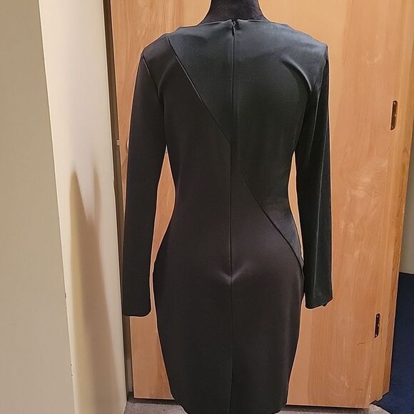 Forest Lily green asymmetrical faux suede sheath dress sz 10 - Picture 4 of 8